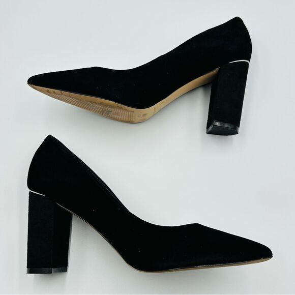 Marc Fisher Classic Viviene Slip-on Block Heel Dress Pumps Black Suede SZ 8 - Picture 11 of 16
